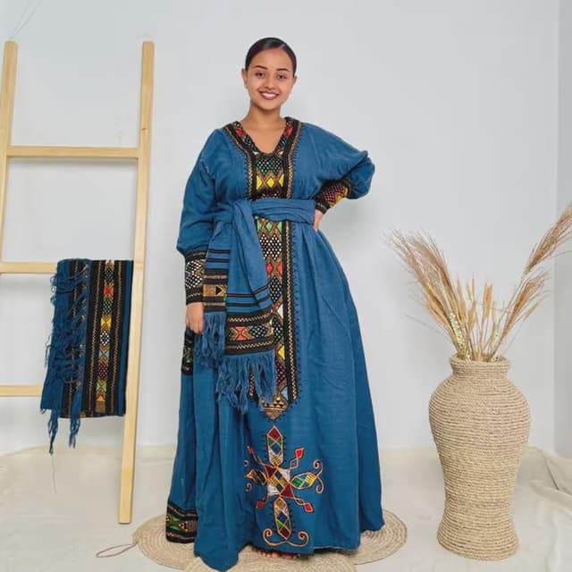 Raya Cultural Dress: Custom Ethiopian Habesha Kemis